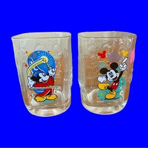 2 Vintage McDonalds Mickey Glasses!